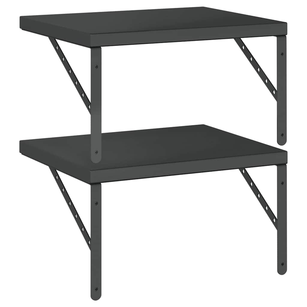 Prateleiras de parede 2 pcs 50x40 cm aço inoxidável prateado