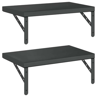 Prateleiras de parede 2 pcs 50x30 cm aço inoxidável prateado