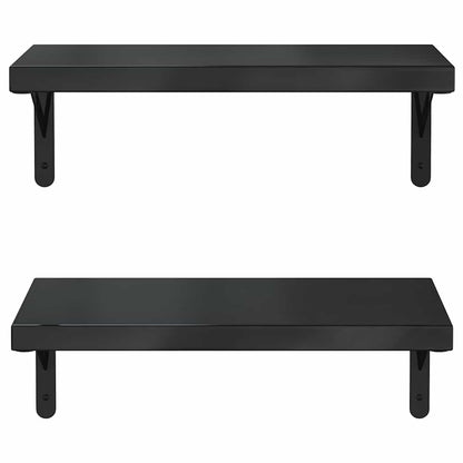 Prateleiras de parede 2 pcs 50x23,5 cm aço inoxidável prateado