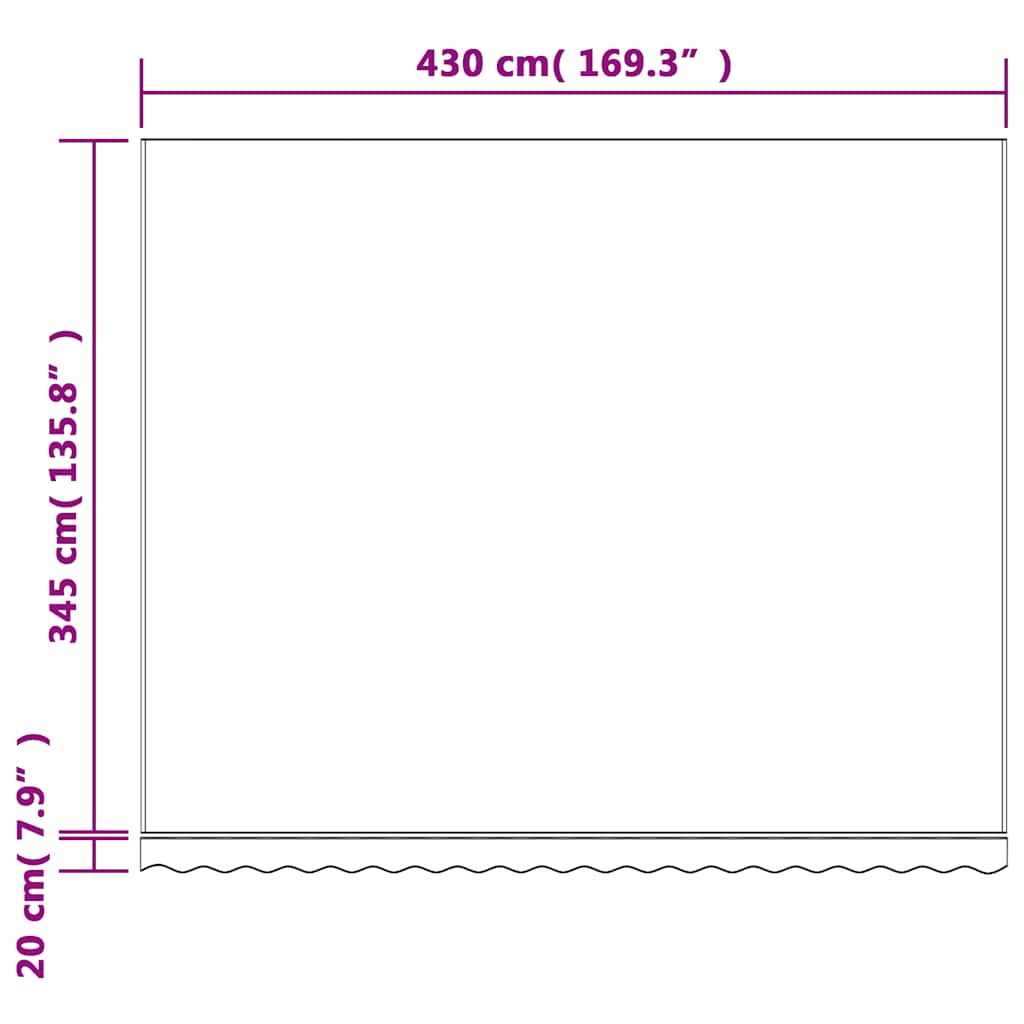 Tecido de substituição p/ toldo 4,5x3,5m riscas vermelho/branco