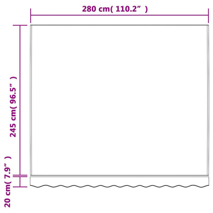 Tecido de substituição para toldo 3x2,5 m riscas multicor