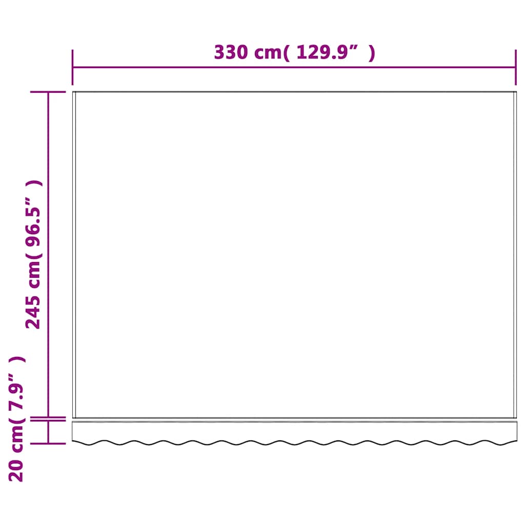 Tecido de substituição para toldo 3,5x2,5 m riscas multicor