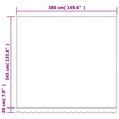Tecido de substituição para toldo 4x3,5 m riscas multicor