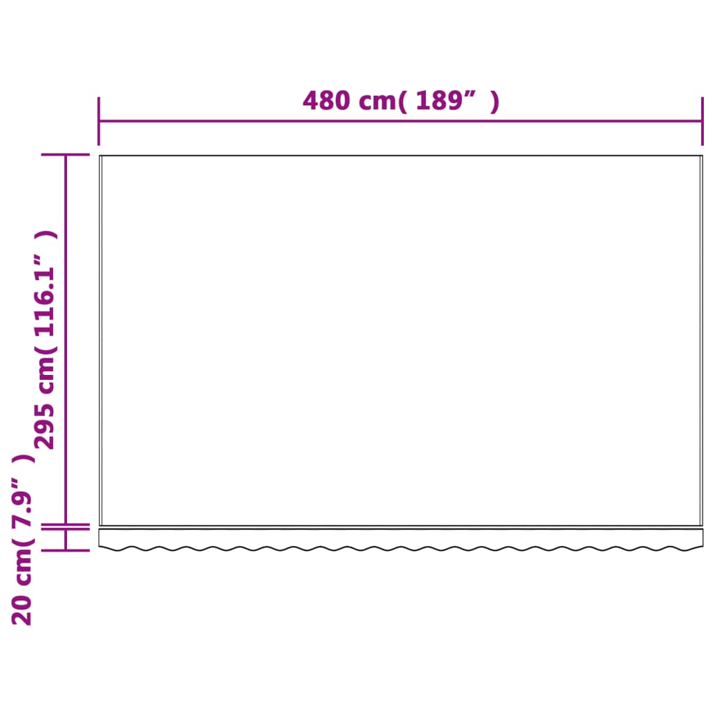 Tecido de substituição para toldo 5x3 m riscas multicor