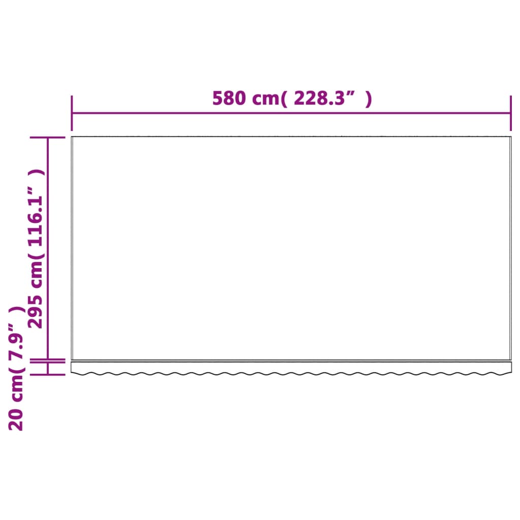 Tecido de substituição para toldo 6x3 m riscas multicor