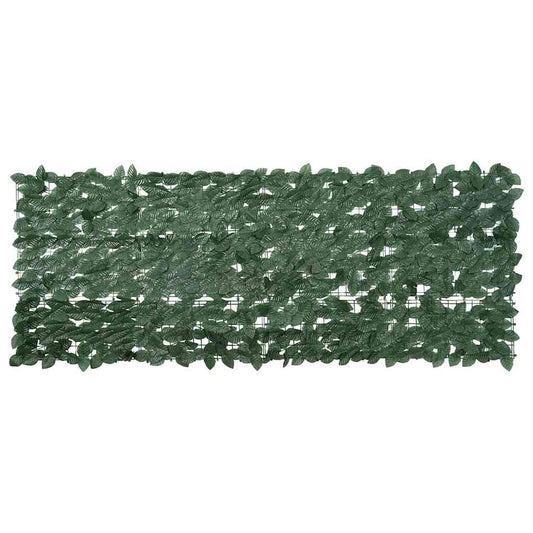 Tela de varanda com folhas verde-escuras 200x75 cm