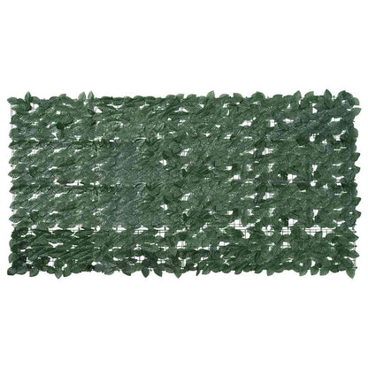 Tela de varanda com folhas verde-escuras 200x100 cm