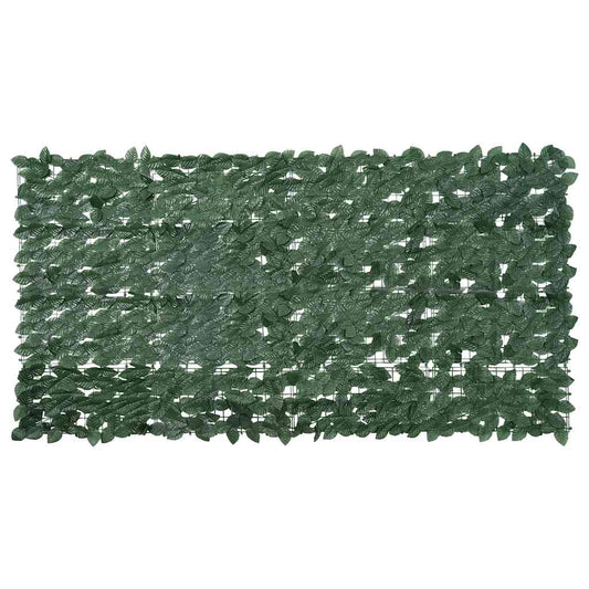 Tela de varanda com folhas verde-escuras 200x100 cm