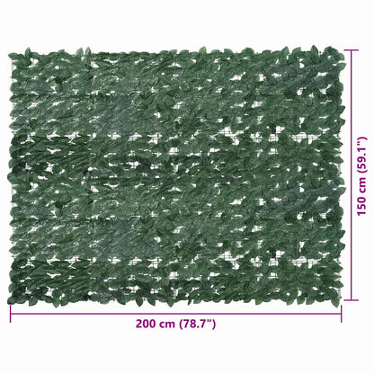 Tela de varanda com folhas verde-escuras 200x150 cm