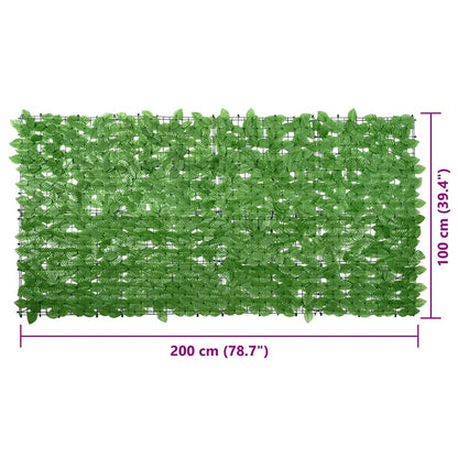Tela de varanda com folhas verdes 200x100 cm