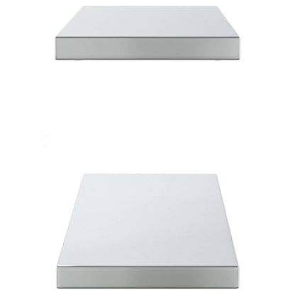 Prateleiras de parede 2pcs 100x23,5x3cm aço inoxidável prateado