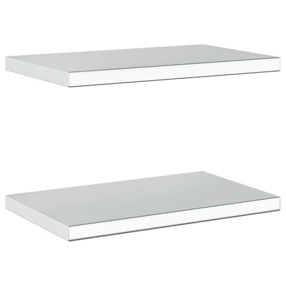 Prateleiras de parede 2 pcs 50x30x3 cm aço inoxidável prateado