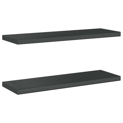Prateleiras de parede 2 pcs 75x23,5x3cm aço inoxidável prateado