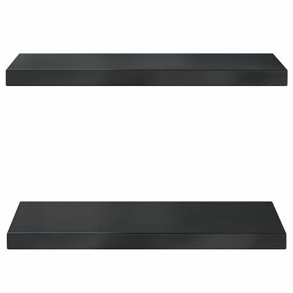 Prateleiras de parede 2 pcs 50x23,5x3cm aço inoxidável prateado