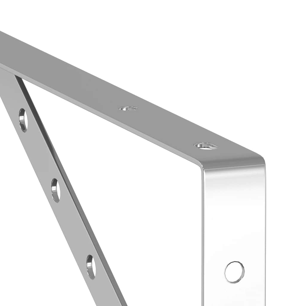 Suportes prateleira 4pcs 40x2,5x25 cm aço inoxidável prateado
