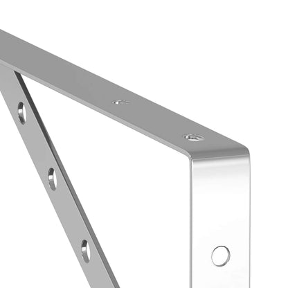 Suportes prateleira 4pcs 40x2,5x25 cm aço inoxidável prateado