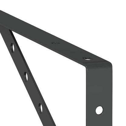 Suportes prateleira 4pcs 23,5x2,5x15,5 cm aço inoxidável preto