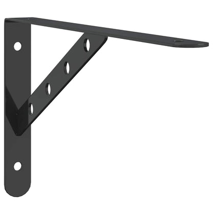 Suportes prateleira 4pcs 30x2,5x15,5 cm aço inoxidável preto