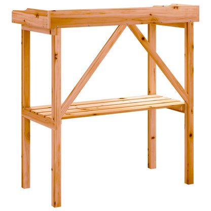Mesa apoio p/ plantas c/ prateleira 78x38x82,5cm abeto castanho