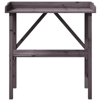 Mesa p/ plantas c/ prateleira 78x38x82,5 cm abeto maciço cinza