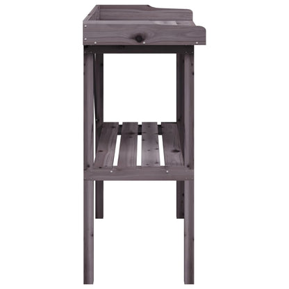 Mesa p/ plantas c/ prateleira 78x38x82,5 cm abeto maciço cinza