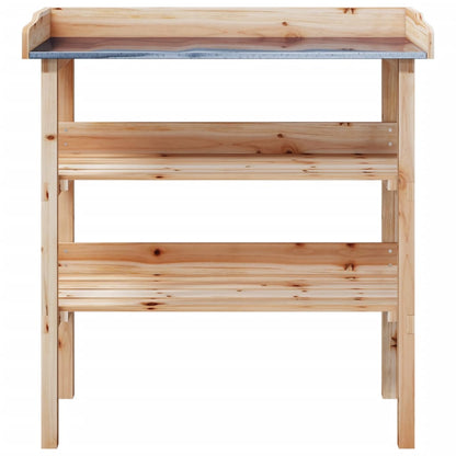 Mesa apoio p/ plantas c/ prateleiras 78x38x82,5 cm abeto maciço