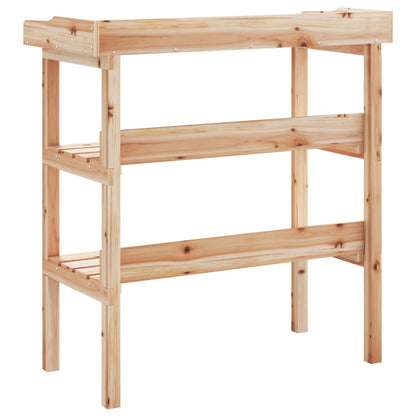 Mesa apoio p/ plantas c/ prateleiras 78x38x82,5 cm abeto maciço