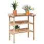 Mesa apoio p/ plantas c/ prateleiras 78x38x82,5 cm abeto maciço
