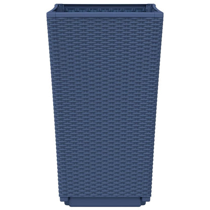 Vasos/floreiras 2 pcs 32,5x32,5x57 cm PP cinzento azul