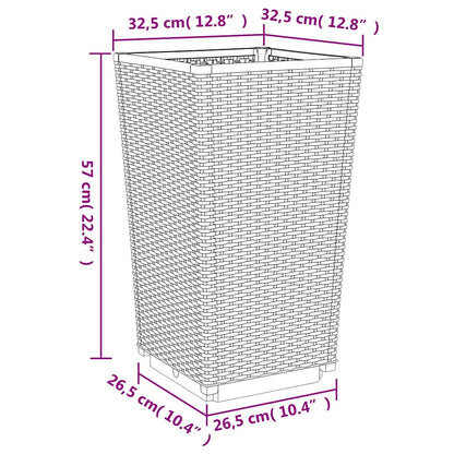 Vasos/floreiras 2 pcs 32,5x32,5x57 cm PP cinzento azul