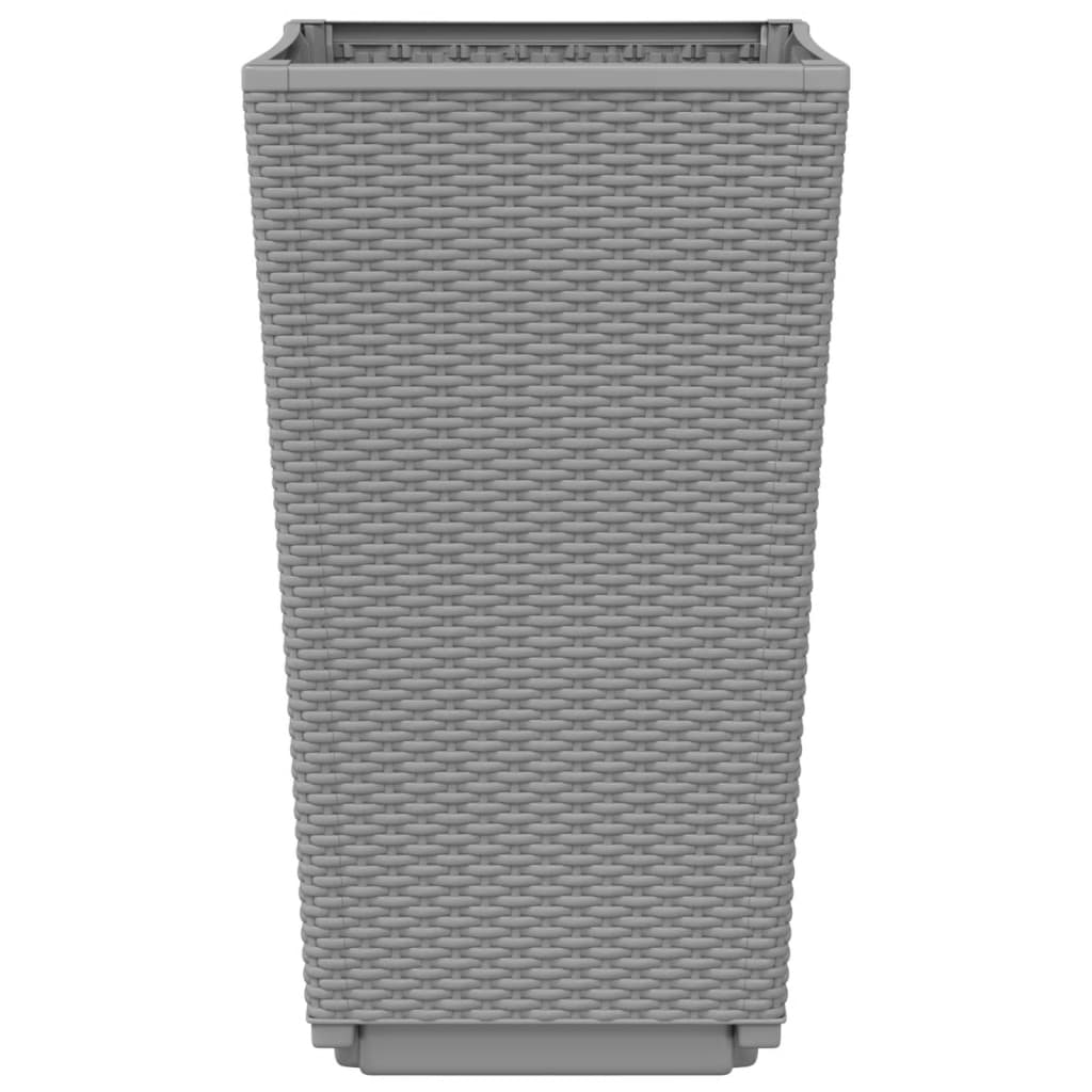 Vasos/floreiras 2 pcs 32,5x32,5x57 cm PP cinzento-claro