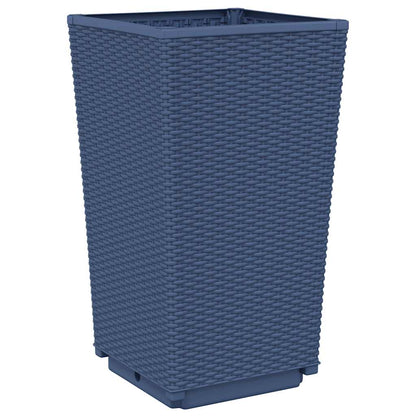 Vasos/floreiras 4 pcs 32,5x32,5x57 cm PP cinzento azul
