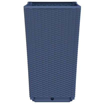 Vasos/floreiras 4 pcs 32,5x32,5x57 cm PP cinzento azul