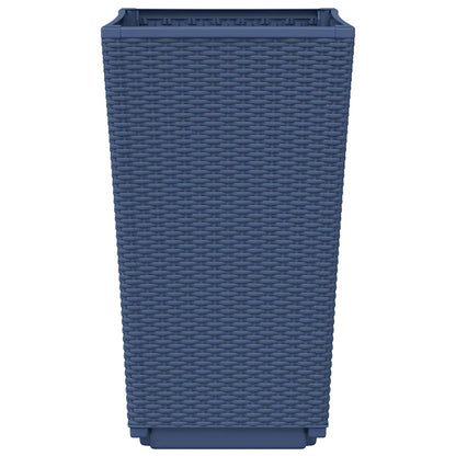 Vasos/floreiras 4 pcs 32,5x32,5x57 cm PP cinzento azul