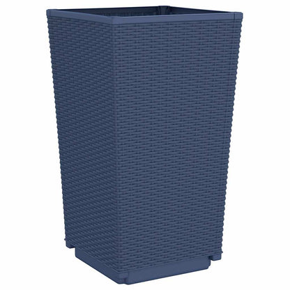 Vasos/floreiras 4 pcs 32,5x32,5x57 cm PP cinzento azul
