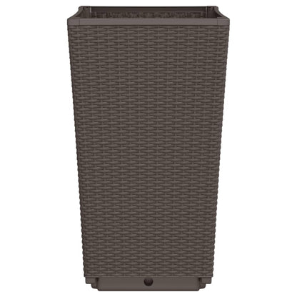 Vasos/floreiras 4 pcs 32,5x32,5x57 cm PP castanho