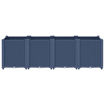 Vaso/floreira 160x40x53 cm PP cinzento azul