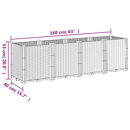 Vaso/floreira 160x40x53 cm PP cinzento azul