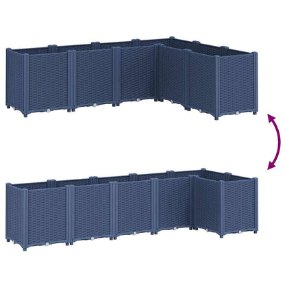 Vaso/floreira 160x120x53 cm PP cinzento azul