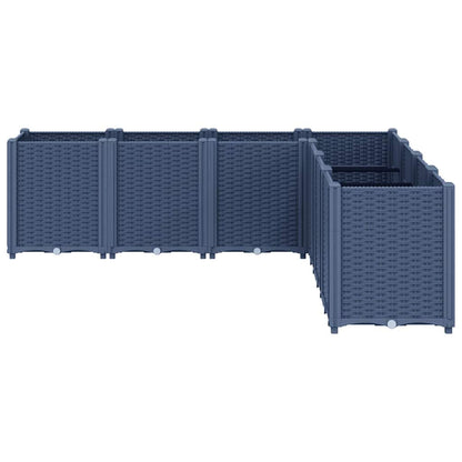 Vaso/floreira 160x160x53 cm PP cinzento azul