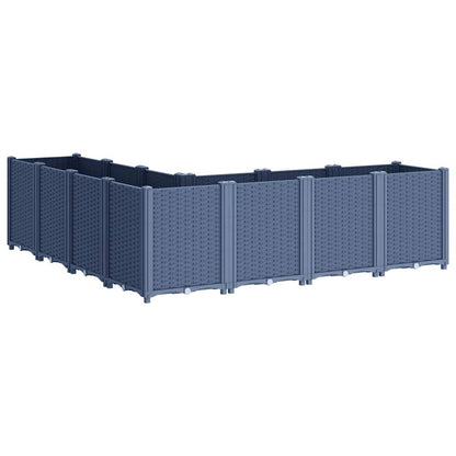 Vaso/floreira 160x160x53 cm PP cinzento azul