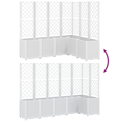 Vaso/floreira jardim c/ treliça 160x120x140 cm PP branco