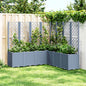 Vaso/floreira de jardim c/ treliça 160x160x140 cm PP cinzento azul