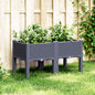 Vaso/floreira de jardim c/ pernas 80x40x42 cm PP cinzento azul