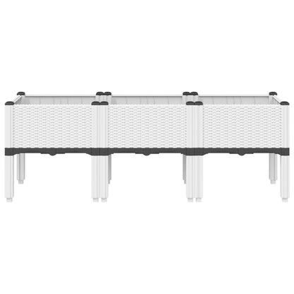 Vaso/floreira de jardim c/ pernas 120x40x42 cm PP branco