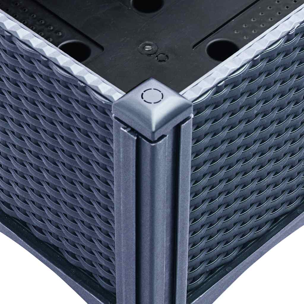 Vaso/floreira de jardim c/ pernas 160x120x42 cm PP cinzento azul