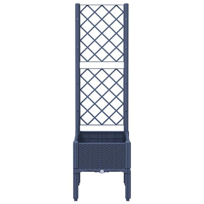 Vaso/floreira de jardim c/ treliça 40x40x142 cm PP cinzento azul