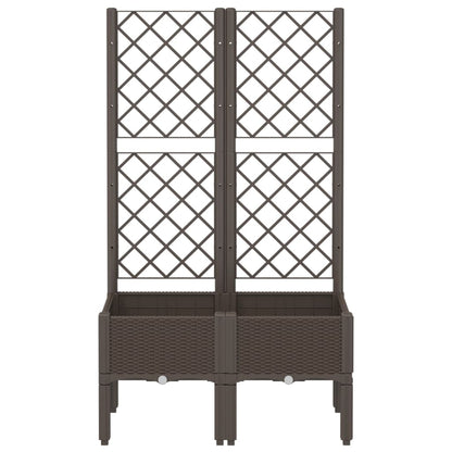 Vaso/floreira de jardim c/ treliça 80x40x142 cm PP castanho