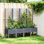 Vaso/floreira de jardim c/ treliça 160x40x142 cm PP cinzento azul