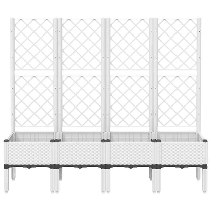 Vaso/floreira de jardim c/ treliça 160x40x142 cm PP branco